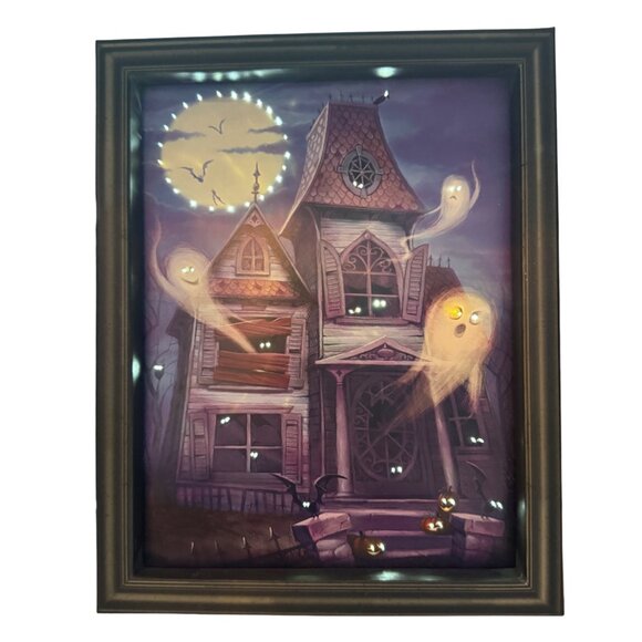 Haunted House LED Light-Up Picture Frame By Hallmark - Picture 2 of 5